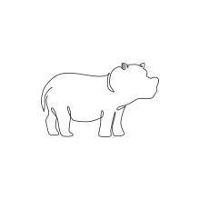 Big Hippo in One Line: Simple Animal Drawing Practice for All Ages