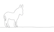 Donkey in One Line Drawing: Friendly Farm Animal for Easy Art Practice