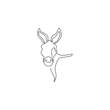 Donkey Head Drawing: Practice Unique Features in One Line Style