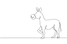 Easy One Line Donkey Drawing: Great for Learning Animal Shapes