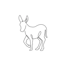 "One Line Walking Donkey Sketch: Capturing Movement and Simplicity with Minimalist Art"