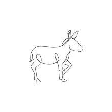 Walking Donkey Drawing: One Line Practice for Animal Motion