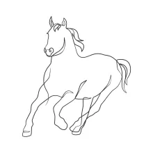 "Minimalist Horse Art: Depicting Elegance and Energy in One Artistic Stroke"
