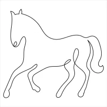 One Line Drawing of a Horse: Perfect for Practicing Curved Shapes