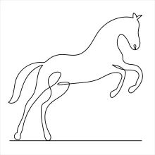 Horse in One Line Art: Easy Practice for Learning to Draw Big Animals