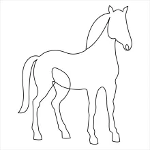 One Line Horse Drawing: A Simple Way to Learn Animal Body Shapes