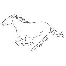 "Minimalist Horse Drawing: Illustrating Strength and Motion in One Continuous Stroke"