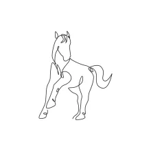 "One Line Running Horse Art: Expressing Speed and Motion with Minimalist Style"