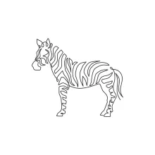 "Minimalist Zebra-Horse Drawing: Illustrating Strength and Style in One Continuous Stroke"