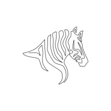 "Minimalist Zebra-Horse Sketch: Expressing a Unique and Dynamic Creature with Simple Strokes"