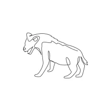 "Minimalist Hyena Illustration: A One Line Study of Agile and Recognizable Wildlife Forms"