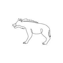 "One Line Hyena Art: A Simplified Approach to Capturing Wildlife Strength and Motion"