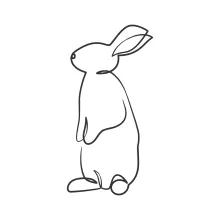 "Minimalist Hare Drawing: Capturing Agility and Playfulness with One Line Art"