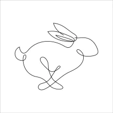 "Continuous Line Hare Drawing: Capturing a Quick and Energetic Animal with Minimalist Style"