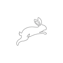 Jumping Hare Drawing: One Line Art for Practicing Animal Motion