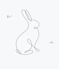 "Minimalist Hare Drawing: Capturing Agility and Playfulness with One Line Art"