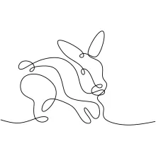 "Minimalist Hare Drawing: Illustrating Speed and Agility in One Artistic Stroke"