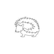 Simple Hedgehog Art in One Line: Draw Small Forest Animals Easily