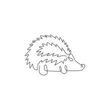Tiny Hedgehog Drawing: Cute and Easy One Line Art Practice