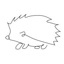 "Minimalist Hedgehog Drawing: Illustrating a Tiny and Spiky Animal with One Continuous Stroke"