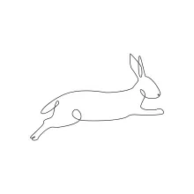 Bunny in One Line Art: Great for Kids and Beginner Artists