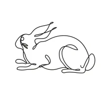 "One Line Rabbit Drawing: Capturing an Adorable and Playful Animal with Minimalist Art"