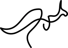 "Single Line Kangaroo Drawing: Expressing Motion and Strength with Minimalist Strokes"