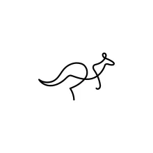"Continuous Line Kangaroo Drawing: Expressing Motion and Energy with Minimalist Art"