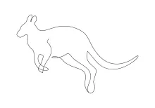 "Minimalist Kangaroo Sketch: Expressing a Dynamic Jumper with One Continuous Stroke"