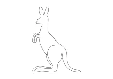 Kangaroo in Simple Line Art: Practice Fun Animal Drawing Easily