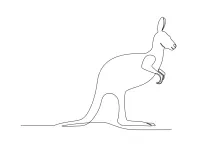 One Line Kangaroo Art: Learn Simple Drawing with a Jumping Animal Pose