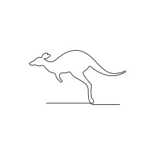 "Single Line Kangaroo Art: Sketching Australia’s Iconic Jumper with Minimalist Style"