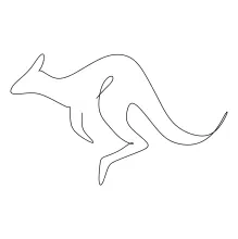"One Line Kangaroo Drawing: Illustrating Motion with a Simple Artistic Stroke"