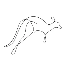 "One Line Kangaroo Art: A Minimalist Approach to Capturing Wildlife Power and Motion"