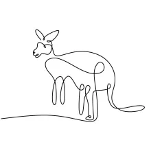 "Minimalist Kangaroo Sketch: A One Line Study of Agile Wildlife Creatures"