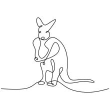 "One Line Kangaroo Drawing: A Minimalist Approach to Capturing Iconic Wildlife Motion"
