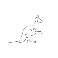 "One Line Kangaroo Drawing: A Minimalist Approach to Wildlife Motion and Strength"