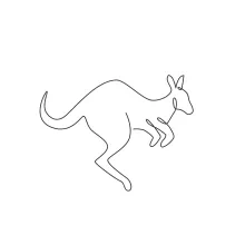 "Minimalist Kangaroo Illustration: A One Line Study of Jumping Motion and Wildlife Form"