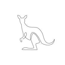 "Minimalist Kangaroo Drawing: A One Line Study of Agile and Strong Wildlife Creatures"