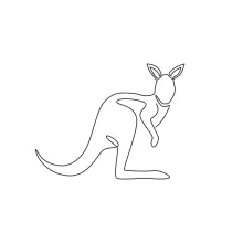 "Minimalist Kangaroo Art: A Single-Line Study of Strength and Iconic Wildlife Figures"