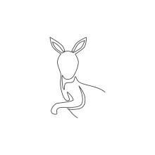 "Minimalist Kangaroo Sketch: A One Line Study of Agile Wildlife Forms"