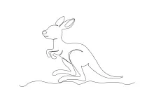 "Continuous Line Kangaroo Art: Capturing Strength and Agility with One Artistic Stroke"