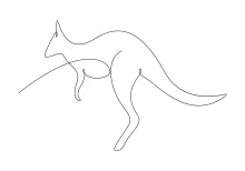 Kangaroo One Line Art: Learn Jumping Animal Shapes with Simple Drawing