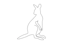 "Continuous Line Kangaroo Drawing: Depicting Australia’s Iconic Animal in One Stroke"