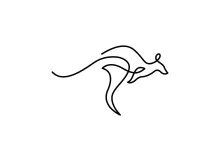 "One Line Kangaroo Illustration: Capturing Australia’s Iconic Animal with Minimalist Art"