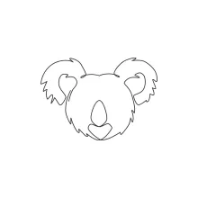 "Minimalist Koala Art: A One Line Study of Calm and Recognizable Wildlife Forms"