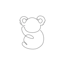 "One Line Koala Illustration: A Simplified Approach to Capturing Wildlife Comfort"