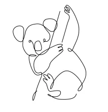 "Minimalist Koala Sketch: A One Line Study of Calm and Adorable Wildlife Forms"