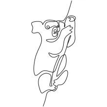 "One Line Koala Art: A Simplified Approach to Capturing Wildlife Charm"