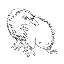 "One Line Echidna Art: A Minimalist Approach to Capturing Wildlife Uniqueness"